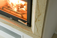 Horkovzdušný krb Jotul I 400 FL s portálem z přírodního pískovce